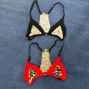 Love Stories Bralettes Bundle 32A, front clasp wireless bra, leopard print
